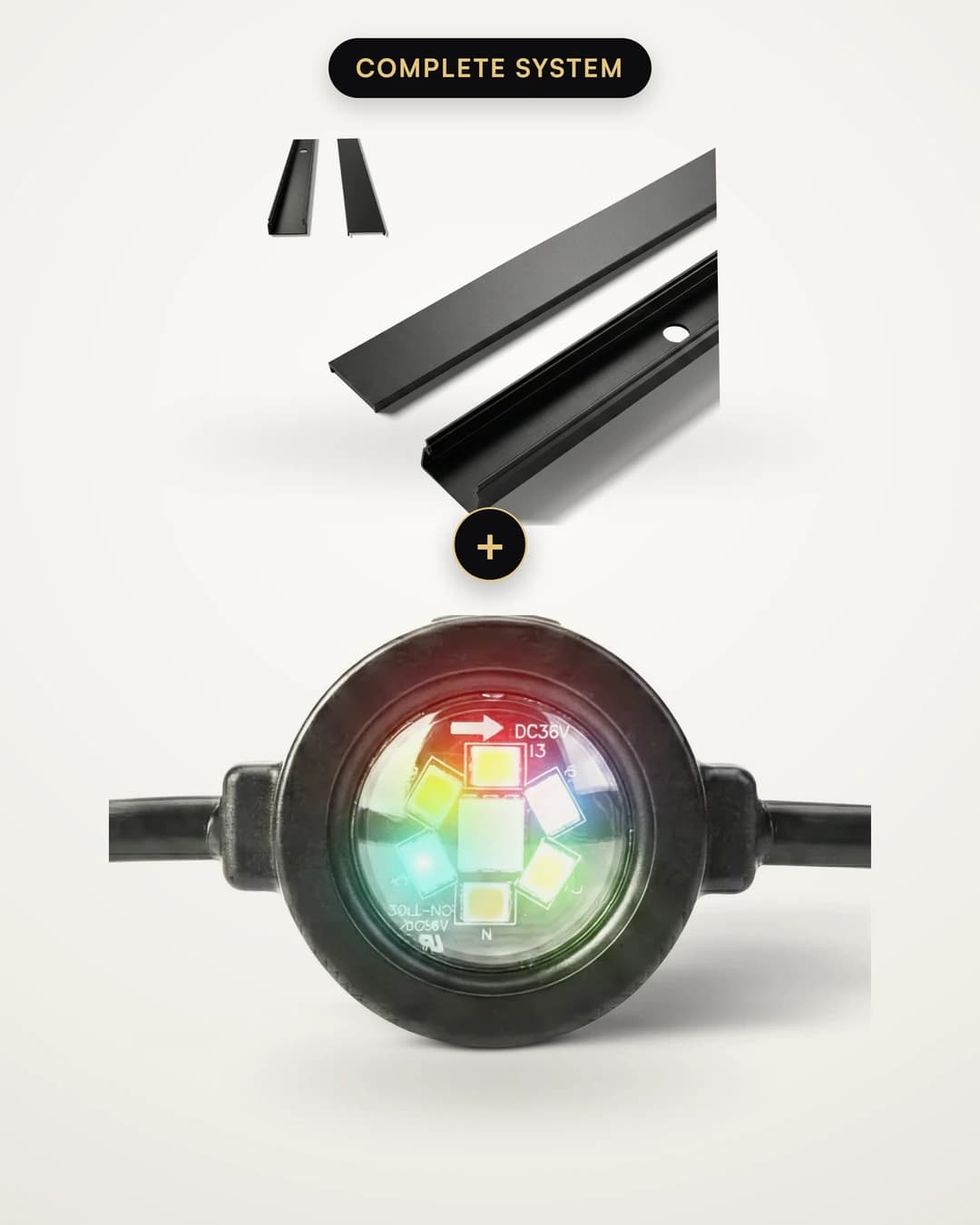 Lumeva Permanent Outdoor Lighting + Metal Track Bundle