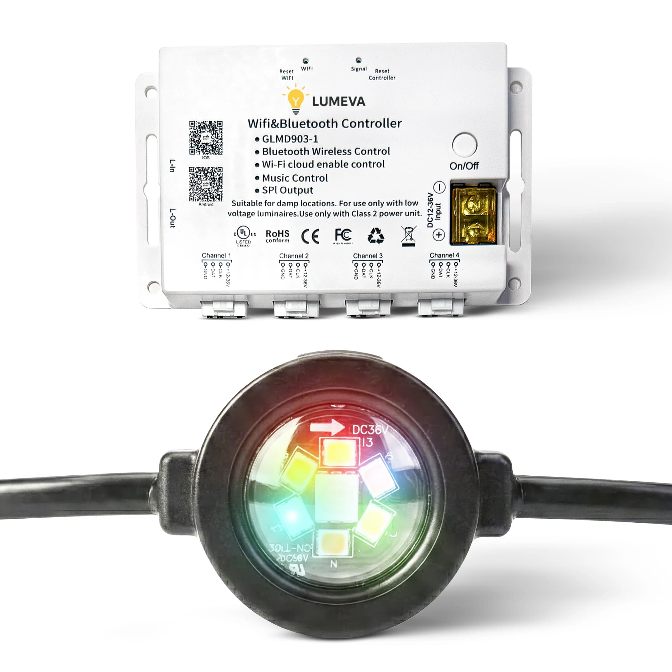 Lumeva Permanent Outdoor RGBIC Roofline Lighting - Image 1